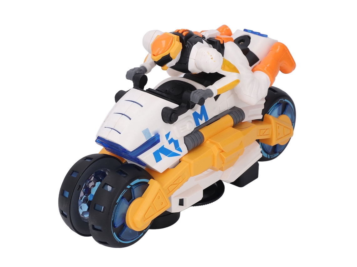 Ats-moto Acrobática Transformable Con Luz Y Música Moto Juguete Giratsoria 360 Grados A Batsería Para Niños