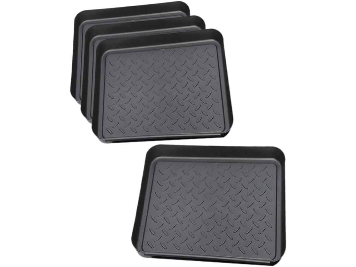 Bandeja Organizadora De Interior De 4 Piezas Para Zapatos Y Plantas, Diseño Moderno, Plástico.