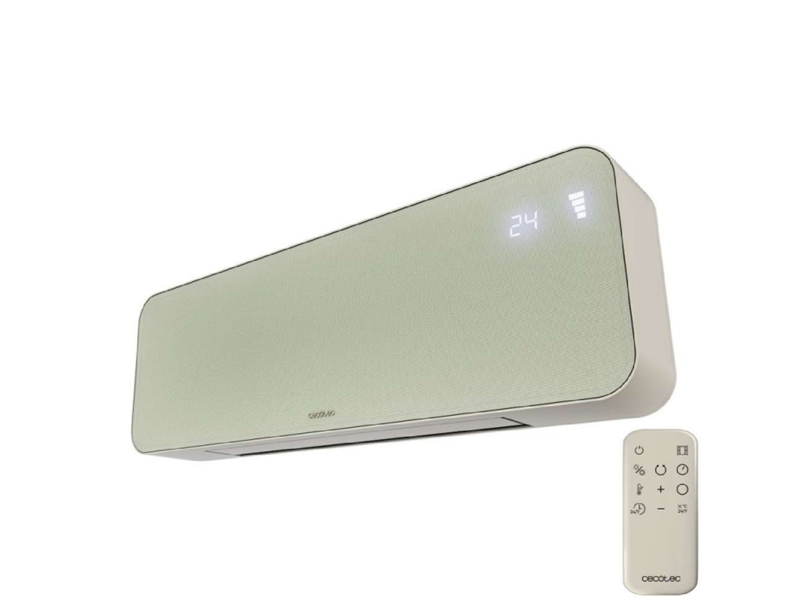 Cecotec Calefactor Cerámico De Pared Con Mando Readywarm 3000 Textile. 2000w, 3 Modos, Calor Uniforme, Oscilación, Led
