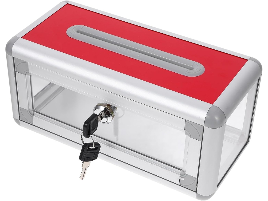 Tarjetero De Escritorio Con Cerradura, Soporte Multifuncional, Material Duradero.