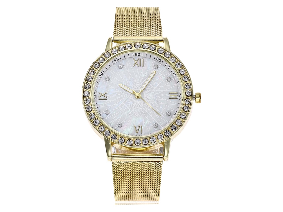 Reloj De Cuarzo Con Correa De Malla, Estilo Sencillo Y Elegante Para Enamorados (dorado)