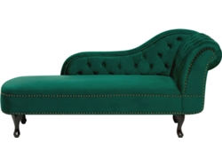 Sofá Chaise Longue BELIANI Nimes (Verde - Terciopelo -61x170x79 cm)