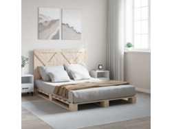 Estructura De Cama Con Cabecero Madera Maciza Pino 160x200 Cm