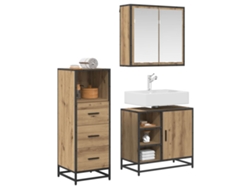 Maison Exclusive - Juego De Muebles De Baño Con Cajón 3 Pcs Roble Artesanal