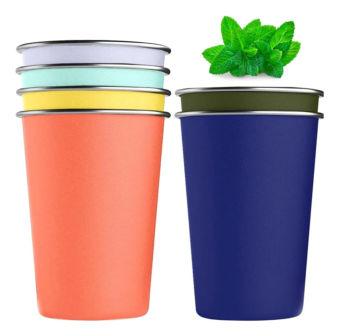 Vasos apilables de acero inoxidable de 500 ml, Slowmoose Cups