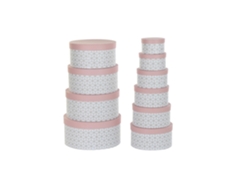 Set 10 Caja Carton Redonda Rosa 37,5x37,5x18cm