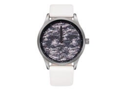 Reloj Casual Unisex Con Correa De Pu Y Movimiento De Cuarzo, Blanco Y Negro.