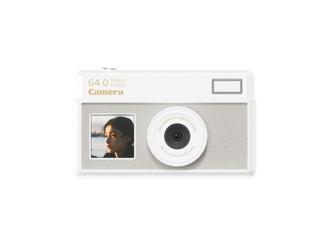 Cámara digital Yizhood 4k HD con zoom de 18x y pantalla de 2,8 pulgadas (blanca)