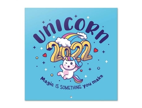Grupo Erik Calendario unicornios 2022 incluye pared 12 meses anual de mensual azul cp22020 30x30