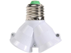 Adaptador Divisor De Casquillo E27 2 En 1 Para Bombillas Led, Halógenas, De Filamento Y Fluorescentes Compactas (cfl).