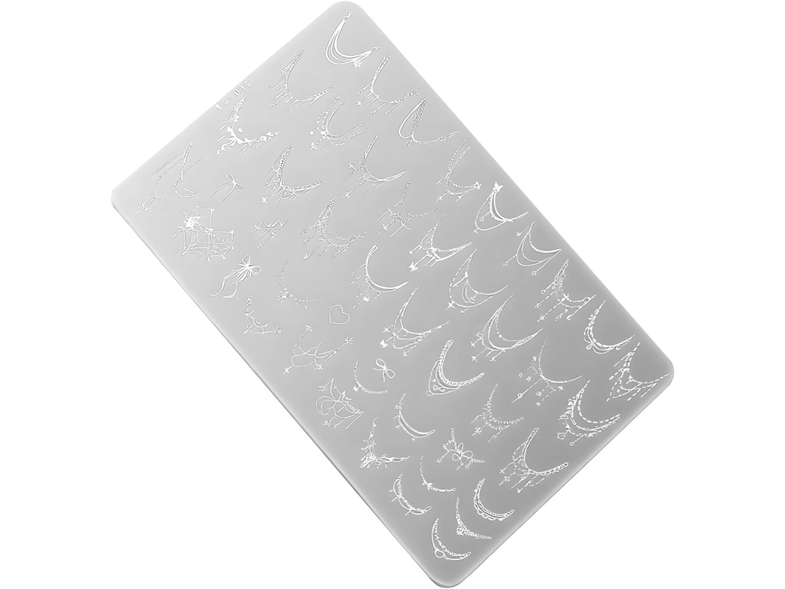 Placa De Uñas Multifuncional De Acero Inoxidable Con Temática De Manicura Para El Hogar Y