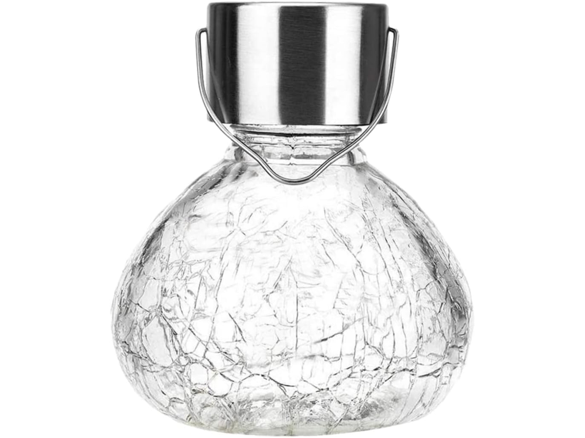 Lámpara solar de jardín con cristal craquelado para patios y jardines. Gokoco