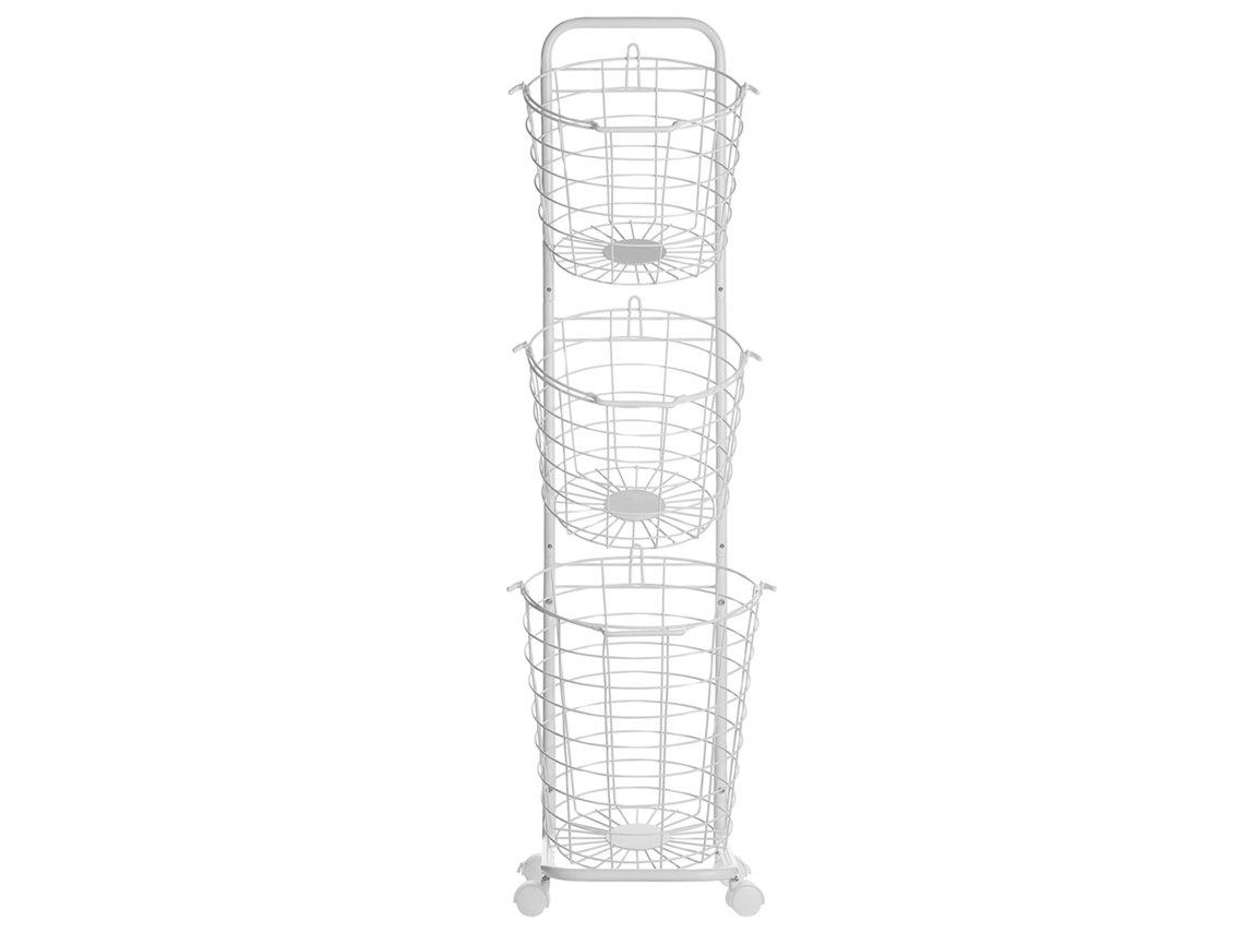 Carrito de almacenamiento con cestas BELIANI Ayapal de Metal Blanco 37x27x123