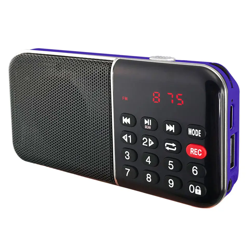(azul) Nueva Radio Fm Supergraves, Multifuncional, Puerto De Carga Tipo C Y Batería Recargable.