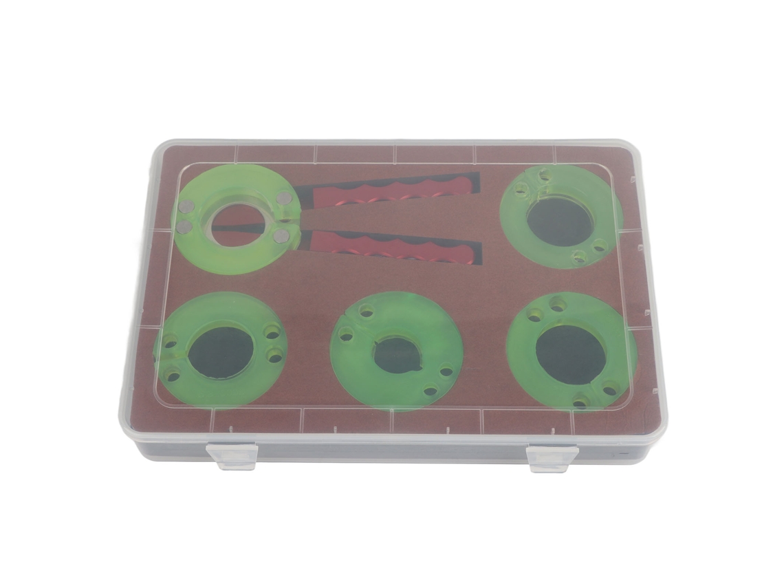 Herramienta Para Abrir El Bisel Del Reloj Y Repararlo, Con 5 Anillos Diferentes: Rojo Y Verde.