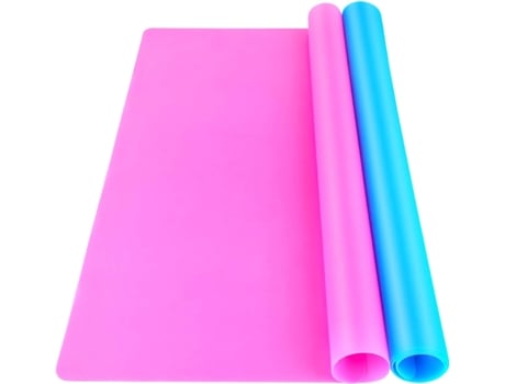 Tapete de silicona para comida, colores: rosa, azul oscuro
