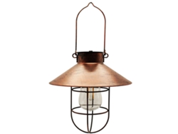 Lámpara de exterior estilo granja, farol decorativo de metal con bombilla Edison blanca cálida para patio, jardín, patio y porche.