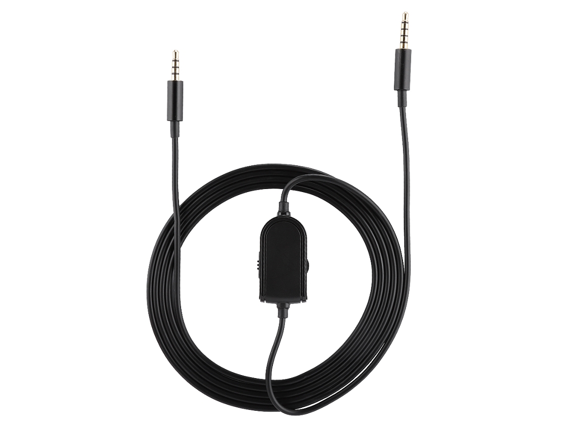 Cable De Audio Portátil De Tpe Negro Para Auriculares Logitech Astro A10/a40/a30/a50 Con Conector De Cancelación De Ruido De 3,5 Mm.