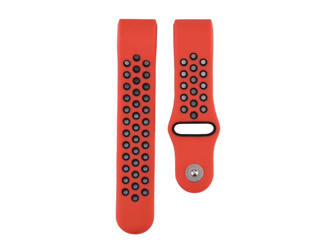 Rebe-cinta De Substituição De Silicone Preto E Vermelho Para Fitbit Charge2