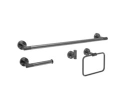 Juego De Perchas De Baño Rea Grid Titanium 4 Pieces