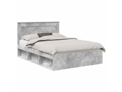 Maison Exclusive - Estructura De Cama Concreto 140 X 190 Cm Madera De Pino Macizo