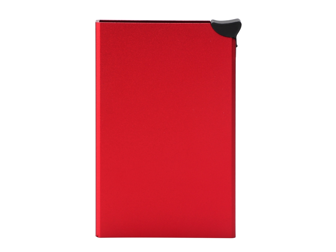 Tarjetero Rfid Antirrobo Fabricado En Aleación De Aluminio Con Diseño Desplegable Para Tarjetas Bancarias Y De Visita (rojo).