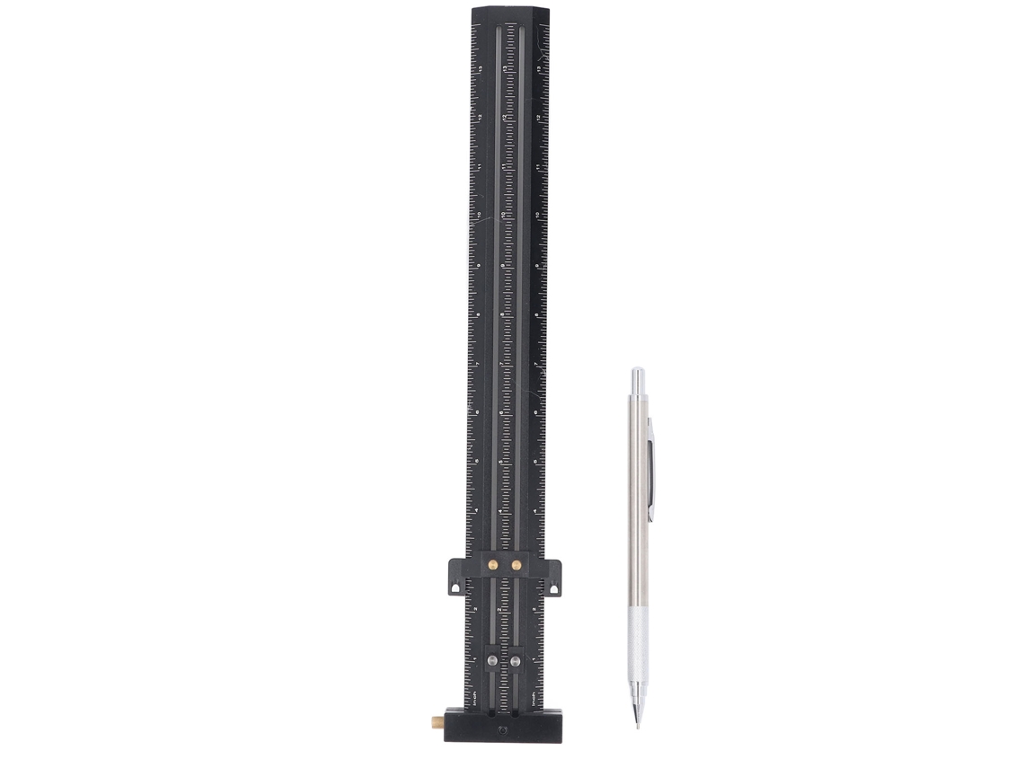 Escuadra En T Portátil Multifuncional De Aleación De Aluminio Para Carpintería Con Bolígrafo Negro Imperial.