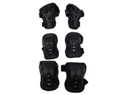 6pcs/set Protecciones Para Rodillas Codos Y Muñecas Para Niños Deportes Al Aire Libre (negro)