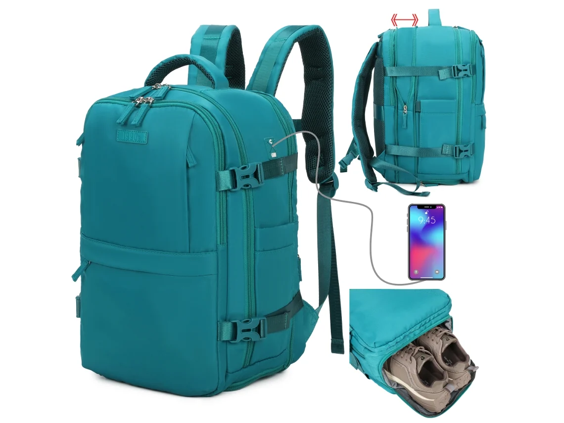 Mochila de cabina expandible verde Ryanair de los años 90 (40 x 25 x 20 cm, 20 l, 25 l)