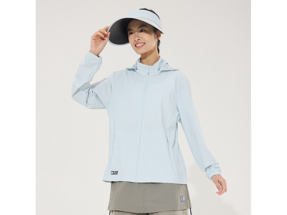 Camiseta de manga larga para mujer Yuysan con protección solar, de secado rápido, con protección UV y sombrero desmontable.