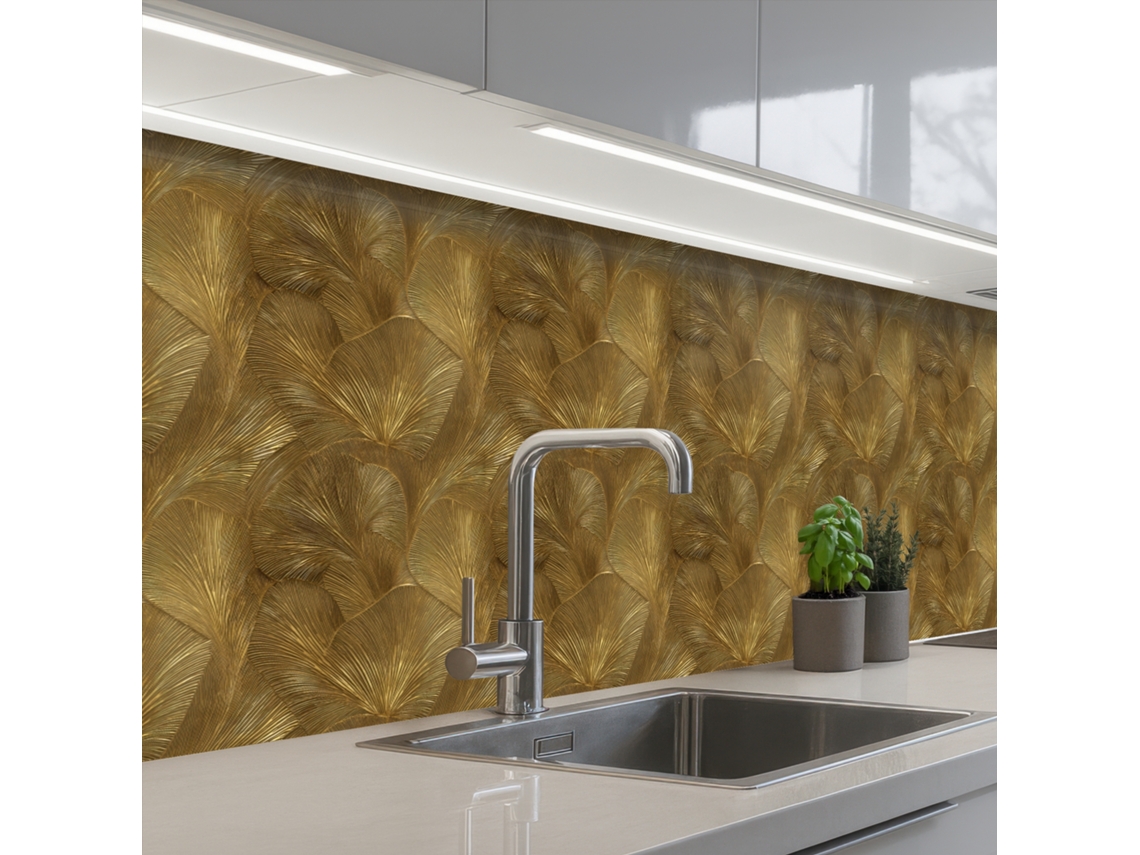 Salpicaderos De Cocina Ecológico - Líneas - Oro 300x80 Cm
