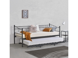 Cama [ES.CASA] (Metal - Negro - 90x200 cm)