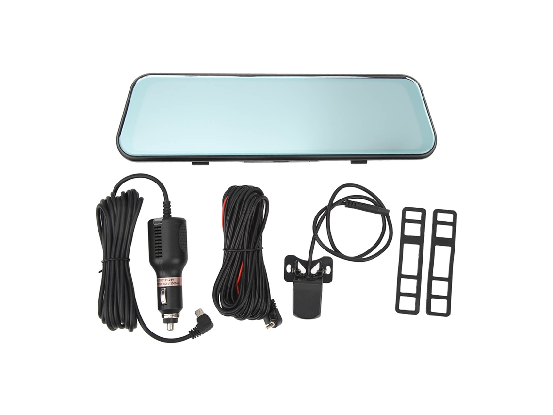 Cámara Retrovisora Dash Cam 9.66'' Pantalla Táctil Dual 1080p Ángulo Amplio Modo Estacionamiento 24h Detección De Movimiento