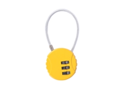 Candado de combinación para equipaje, antirrobo, de cable, apto para mochilas, maletas y taquillas (amarillo)