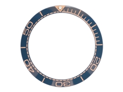 Reloj De Cerámica De 38 Mm Con Inserto De Bisel Y Anillo En Oro Rosa Azul
