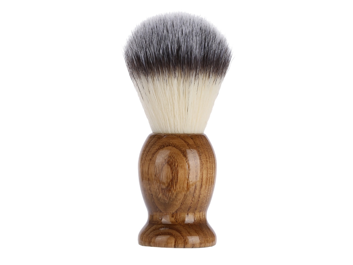 Cepillo de barbilla portátil 2026 con mango de madera, ideal para la sala de estar, el hogar y los viajes.