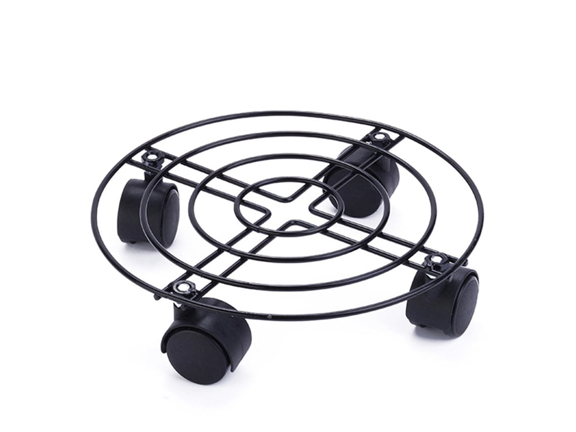 Soporte Redondo De Hierro Macizo Para Macetas Con Ruedas, Apto Para Uso Interior Y Exterior.