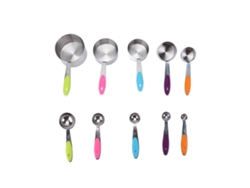 10 Piezas/set Cucharas De Acero Inoxidable Herramientas De Repostería Con Mango De Silicona Y Hebilla Desmontable