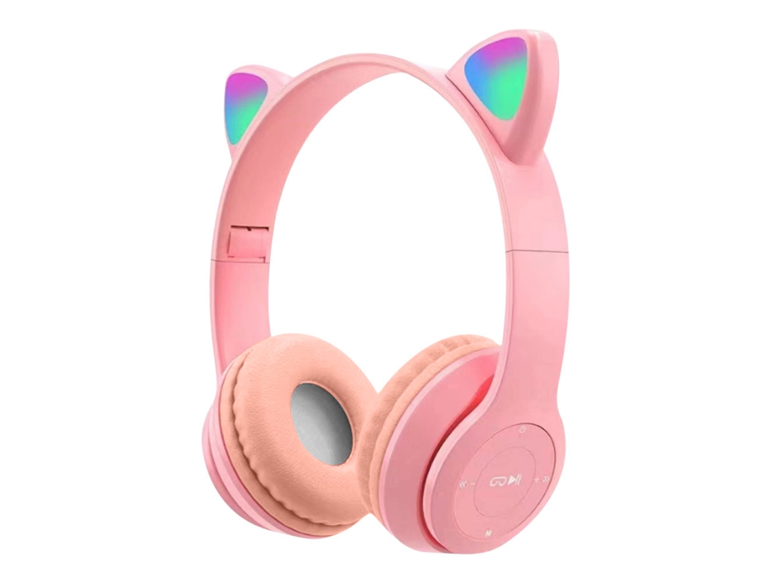 Auriculares Para Juegos Auriculares Cat Auriculares Estéreo Bass Para Pc Phone (pink)