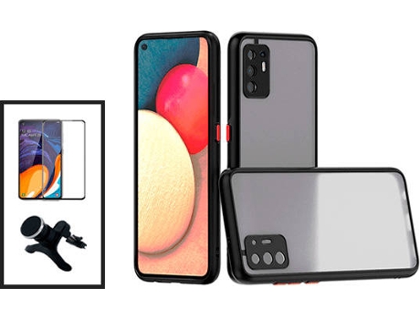 Kit Carcasa Trasera Protección Cámara + Protector de Pantalla Oppo A94 5G GIFT4ME Negro