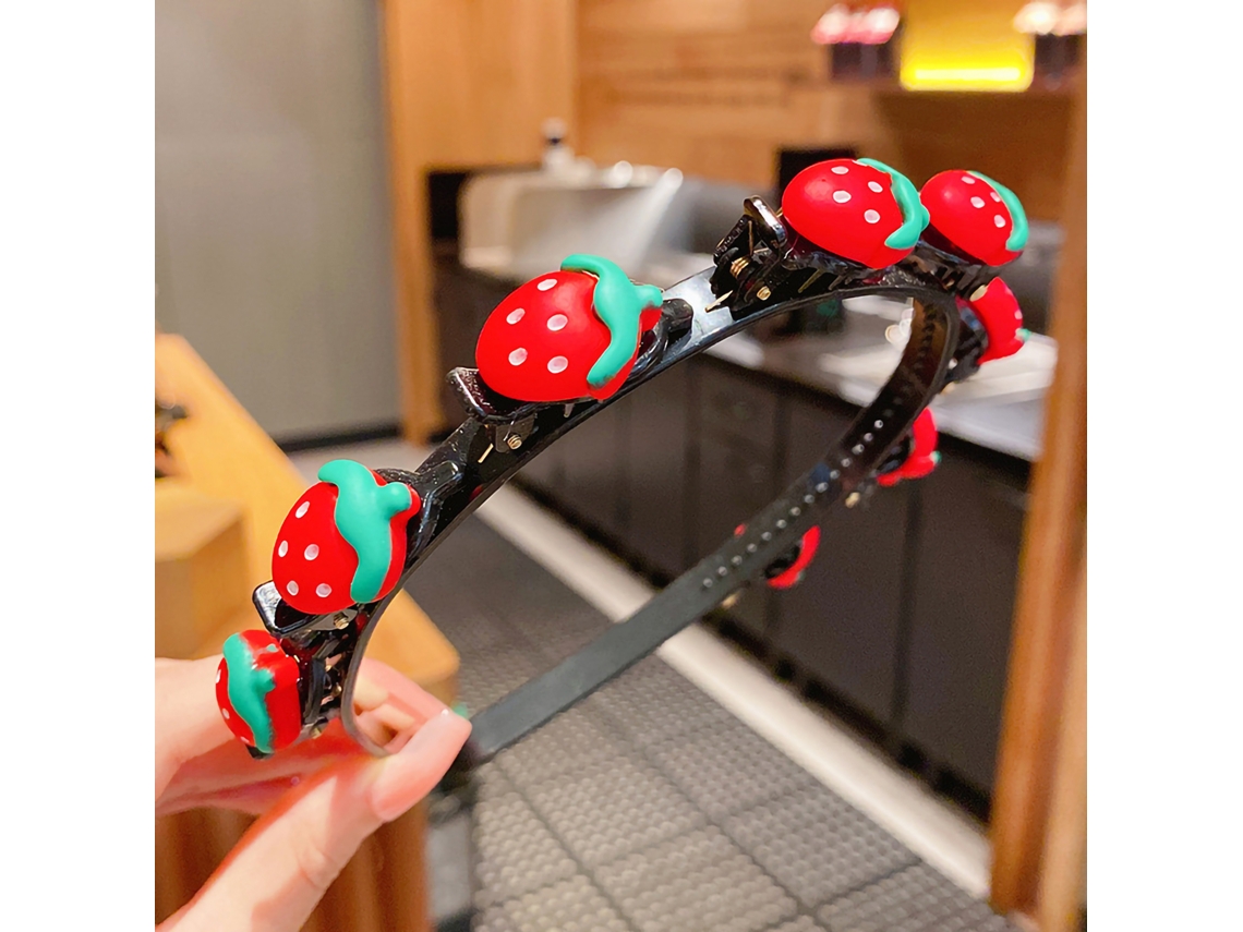 Tiara Para Meninas Cute Com Pingente Exquisito Hairband Hair Hoop Para Viagem E Vida Diária Morango