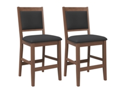 Maison Exclusive - Taburetes De Bar Con Cojines, 2 Unidades, Madera Maciza Marrón, Goma