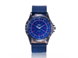 Reloj De Cuarzo Ccq Para Hombre, Estilo Casual De Negocios, Con Esfera Azul Grande.