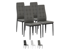 Conjunto de 4 Cadeiras Chelsea Estofadas Cinza 42 X 51 X X 97 Cm VS VENTA-STOCK