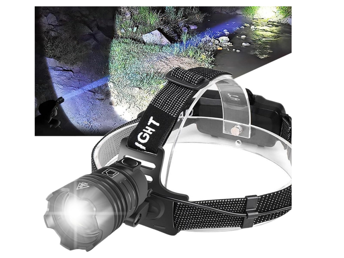 Linterna Frontal Recargable, Linterna Frontal Led 3 Modos, Con Zoom, Linterna Frontal Recargable Para Senderismo, Camping, Pesca (negro)