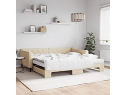 Sofá Cama Nido Con Colchón Tela Crema 100x200 Cm