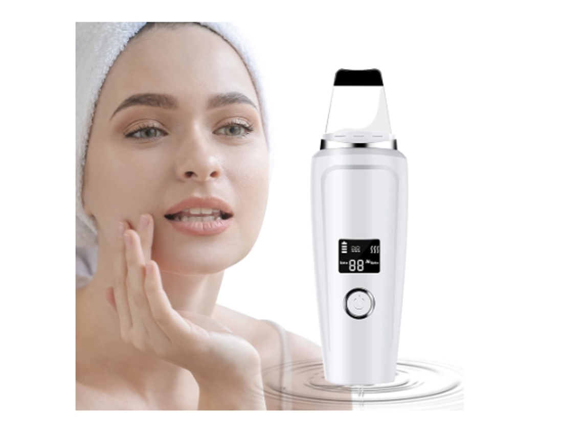 YEMAESRE Masajeador facial exfoliante blanco con removedor de espinillas Modos de limpieza profunda Extractor de limpieza de poros