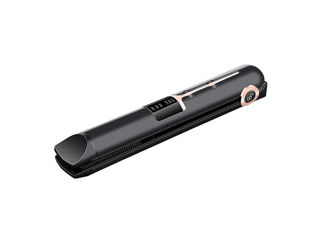 Mini Plancha De Pelo Inalámbrica Con Placa De Cerámica Plancha De Pelo De Viaje Recargable Pantalla Digital Temperatura Ajustablenegro YEMAESRE