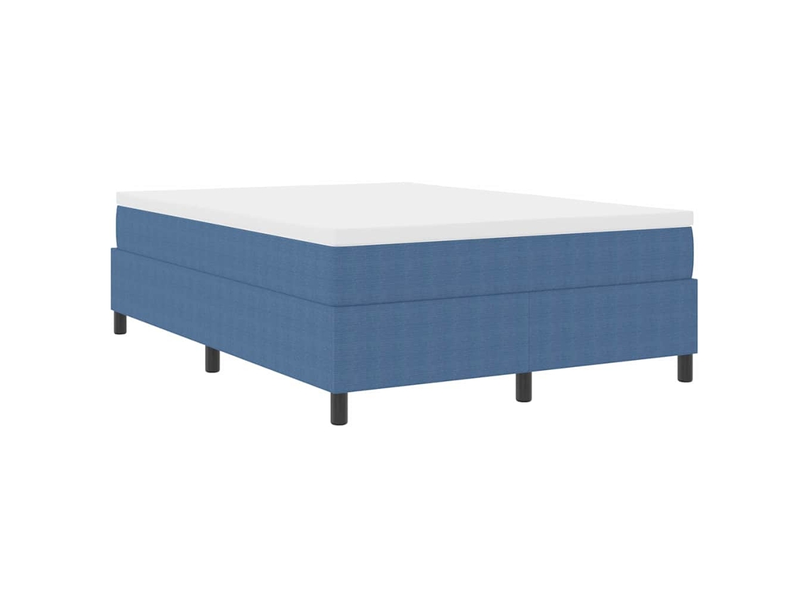 Maison Exclusive - Cama Tipo Box Spring Azul Y 160 X 200 Cm Tela De Pana