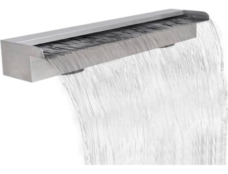 vidaXL Fuente cascada rectangular piscina acero inoxidable 90 cm